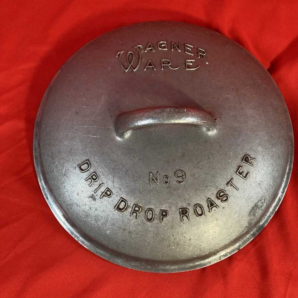 Vtg Wagner Ware 249A No. 9A Drip Drop Round Roaster w/ Lid & Trivet / 9 / 249